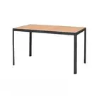 Mimosa Timber Top Bar Table Aluminium Frame 153 x 90cm Light Oak And Dark Grey