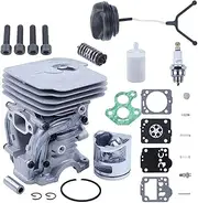 41mm Cylinder Piston Carburetor Repair Kit for for Husq/Varna 435 435E 440 440E 440 II 135 140 Chainsaw Fuel Cap AV Spring 504735101