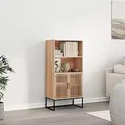 Highboard 60x35x125 cm Engineered Wood,Stylish Scandinavian Highboard with Ample Storage Space for a Timeless Interior Living Room Furniture