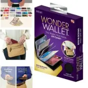 Wonder Wallet Amazing Slim Thin Wonder RFID Wallets As Seen on TV Black Leather