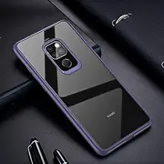 Protective case Protective Crystal Color Series Sim Version Shockproof TPU + Acrylic Protective Case for Huawei Mate 20(Black) (Color : Blue)