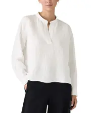 Eileen Fisher Mandarin Collar Top