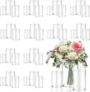 36pcs Glass Vase Cylinder for Centerpieces Small Flower Glass Clear Home Decor Centerpiece Table Flower Vase Decorations for Wedding＆Holiday 4,4.7,6Inch Tall