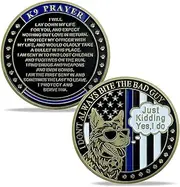 K9 Prayer Coin Police Challenge Coin Thin Blue Line Law Enforcement Challenge Coins