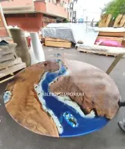 Ocean Epoxy Resin Table Center Coffee Table Epoxy Side Table Natural Wood Decor