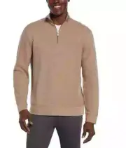 Banana Republic Men's Waffle Quarter Zip Pullover, Tan, Size Medium (325)