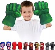 FAIRZOO (Green) - Hulk Smash Hands Fists Big Soft Plush Kid Boxing Training Gloves Pair Halloween Costume