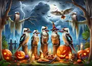 QPuzzles 500XL Piece Jigsaw Puzzle - Halloween Kookaburras