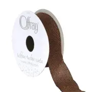 Offray 7/8" Wide Rustic Saddle Polyester Ribbon, Mud Pie Brown, 3 Yards