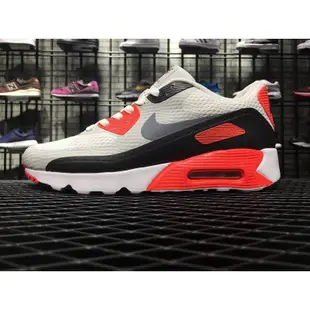 NIKE AIR MAX 90 ULTRA ESSENTIAL 網面 跑鞋 黑白橘 灰勾 男鞋 819474-106