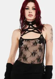 [Jawbreaker] Sheer Pentagram Strappy Top