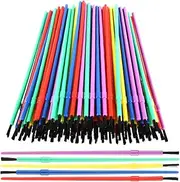 Prasacco 100 Pieces Paint Brushes Bulk, Plastic Paint Brushes for Kids Paint Brushes Oil Watercolor Brushes Colorful Detail Painting Kit for Kids Party Art Crafts School Classroom Supplies