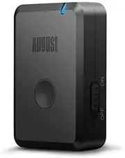 AUX to Bluetooth Adapter Transmitter Receiver - August MR230 - Dual Mode Wireless Adapter for Headphones, TV, Car Stereo Using Bluetooth 5.2 and USB-C Charging 10 Hour Battery - Black