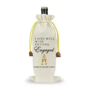 Wedding Wine Bag Reusable Burlap Wedding Proposal Wine Gift Bag for Couples
