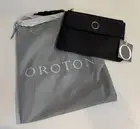 Gorgeous! OROTON Leather Black Mutier Wristlet Purse Bag Handbag BRAND NEW