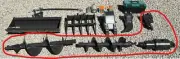 200mm, 300mm, Auger Drive & Cradle Hitch Combo - Mini Excavator 0.8T to 1.2T