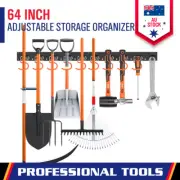 64" Garden Wall Mounted Tool Hanger Shed Garage Secure Hold Tidy Organizer Rack