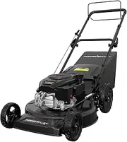 PowerSmart Self Propelled Gas Lawn Mower, 22 in. with 170cc OHV Engine Rear-Wheel-Drive High Wheels, Black