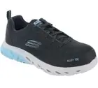Skechers Glide Step SR-Alloy Toe Charcoal/Light Blue 8 B (Medium) lightweight