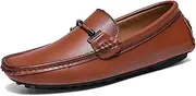 [Minishion] Boys Mens Loafers Moccasins Shoes with Buckle Casual Dress Flats YY008