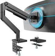 WORLDLIFT Single Monitor Arm Desk Mount for 17-49 inch Flat & Curved Screens, Heavy-Duty Aluminum Mechanical Spring Monitor Mount up to 20KG, VESA up to 100x100 75x75 Black Samsung Monitor Support
