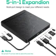 New External CD/DVD Drive 5 in 1 for Desktop Laptop Mac PC Windows Linux AU