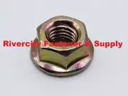 (1) M8-1.25 Steel Flange Nut Yellow Zinc Grade 8.8 M8x1.25 Nuts 8mm x 1.25