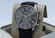 NEW AUTHENTIC FOSSIL SULLIVAN CHRONOGRAPH GRAY BLACK SILICONE BQ2746 MENS WATCH