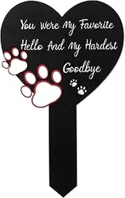 BUoonyer Pet Memorial Graves Markers for Dogs Cats, Pet Cemetery Headstones Decorations, Metal Cross Stake Grave Stones Decor, Graveyard Remembrance Graveside Sign for Garden Outdoor Outside Yard