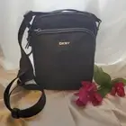 DKNY Gigi Flight Bag Crossbody Black Nylon 2 Outside Zips Adj Strap Boxed NWT