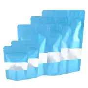 Matte Blue Standup Zip Seal Bag in with Frosted Window for Snacks Candy Chamoy
