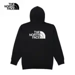 【THE NORTH FACE 官方旗艦】北面男女款黑色純棉品牌LOGO連帽外套｜83ORJK3