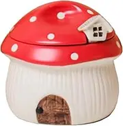 Mozacona Ceramic Mushroom Sugar Bowl Spice Jar Seasoning Pot with Lid Spoon