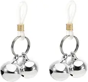 Niaspi Sexy Fake Nipple Rings Silver Jingle Bell Non Piercing Nipple Rings Adjustable Nipple Noose Dangle Nipplerings Non-Pierced Fake Nipple Jewelry for Women
