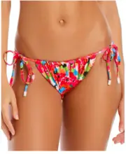 Sanctuary RETROGRADE Micro Garden Side-Tie Hipster Bikini Swim Bottom S (a122)