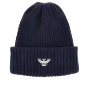 [EMPORIO ARMANI] EMPORIO ARMANI ASV 'New York' knitted beanie hat Man L-XL L-XL Blue