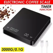 Kitchen Scale Digital Scale Coffee Scale Timer High Precision Display 3Kg/0.1g