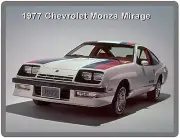 1977 Chevrolet Monza Mirage Refrigerator / Tool Box Magnet Gift Card Insert