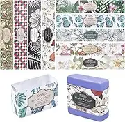 PH PandaHall 90pcs Soap Wrapper 9 Style Flower Wrap Paper Tape Vertical Soap Paper Tag Soap Sleeves Covers for Homemade Soap Bar Packaging Supplies