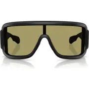 Moncler 142mm Rectangular Shield Sunglasses in Matte Black at Nordstrom One Size