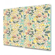 Glass Chopping Board Utensil Board Yellow Spring Colourful Soft Floral 2x30x52