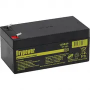 Drypower 12SB3P 12V 3Ah SLA Battery Rp BP3-12 BP3.6-12 PS1230 PS1232 DM12-3