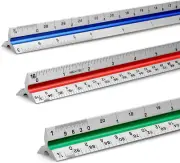 12 Architectural Scale Ruler Aluminum Architect Scale Triangular Scale Ruler...