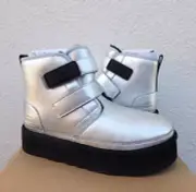 UGG SILVER NEUMEL PLATFORM STRAP ANKLE BOOTS, YOUTH 4 FITS WOMEN US 6/ 37 ~NIB