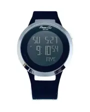 Kenneth Cole KC1639 Unisex Stainless Steel Black Polyurethane Band Strap Watch