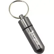 Keygear Storage Capsule Keychain Survival Match Medicine Pill Box Case, Titanium