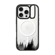 iPhone 16 Pro Impact Ring Stand Case MagSafe Compatible Minimal Forest Clear Case