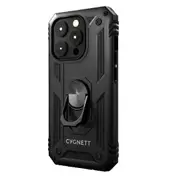 Cygnett Apple iPhone 15 Pro Max (6.7') Rugged Case - Black (CY4635CPSPC) - Integrated Kickstand, Secure and Magnetic Disk Mount, 6ft Drop Protection