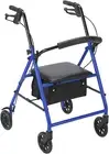 Drive Medical R800BL Foldable Rollator Walker with Seat, Blue