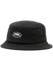 [PUMA] logo-patch teddy bucket hat L/XL Black